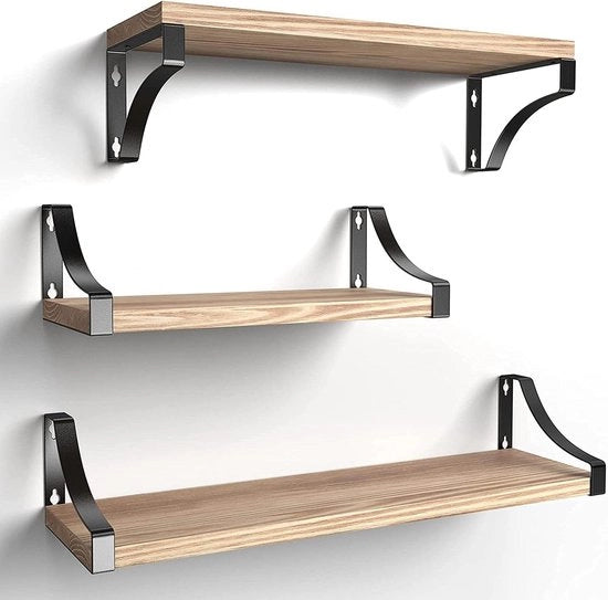 Set di assi di legno da parete - 15 cm di profondità - 42 x 36 x 29 cm - per bagno, camera da letto, soggiorno, cucina, home office, dispensa