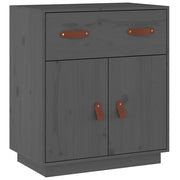 Buffet credenza cassettiera armadio mobile contenitore organizer per cucina soggiorno salotto 65,5 x 40 x 75 cm legno massello di pino grigio 02_0031799