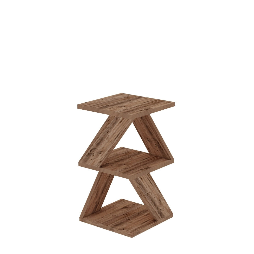 Tavolino laterale in legno "Albeni" - 29 x 29 x 54 cm - Pino atlantico