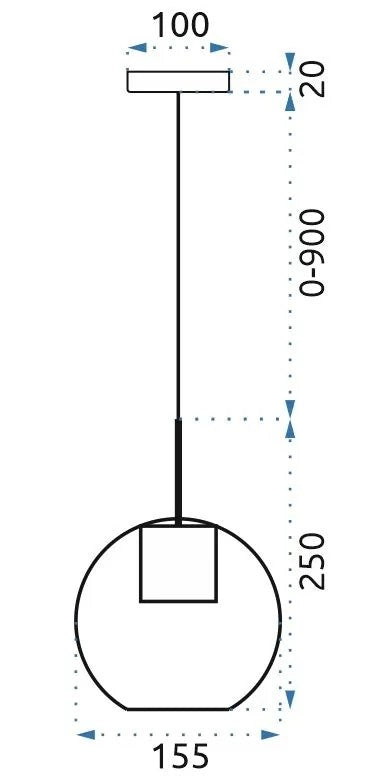 Lampada Da Soffitto Pensile Di Vetro Palla APP686-1CP