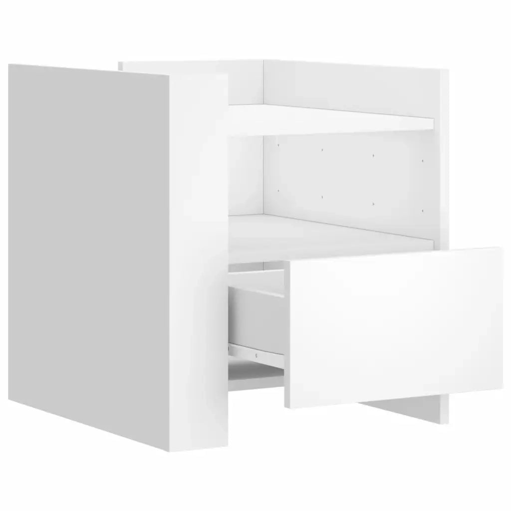Comodino | Armadio da Notte | Mobiletto da notte Bianco 45x50x50 cm in Truciolato
