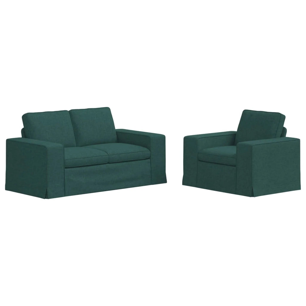 Set di divani 2 pcs Verde Scuro 162 x 80 x 82 cm Tessuto