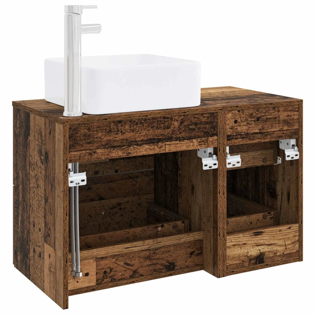 Set di mobili per il bagno 2 pz Legno antico 3403982