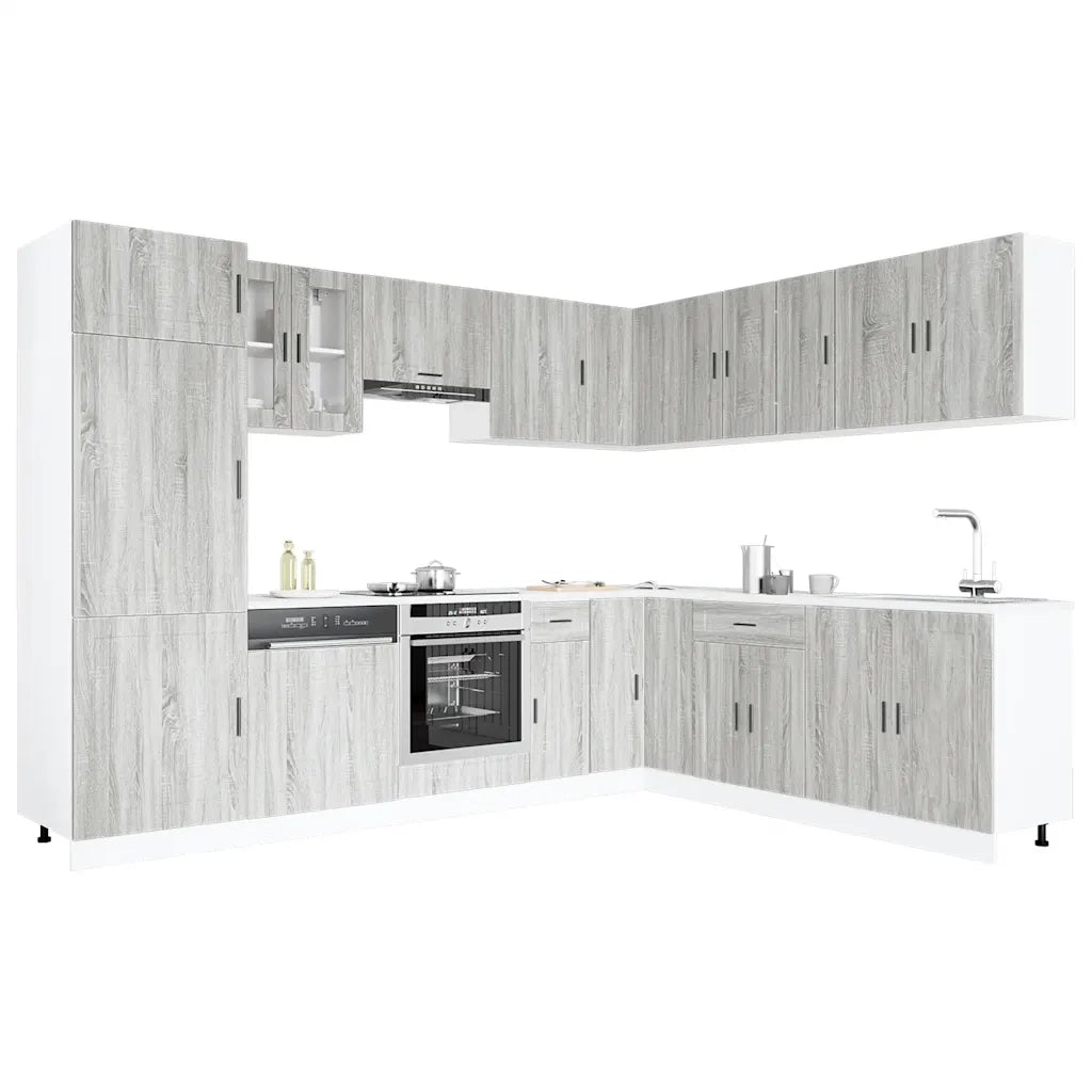 Set Mobili da Cucina 14 pz Porto Grigio Sonoma in Truciolato