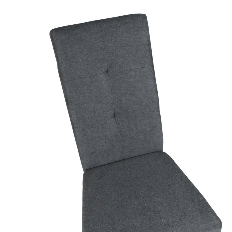Sedia Eric in legno colore grigio con seduta in tessuto grigio set 2 pezzi