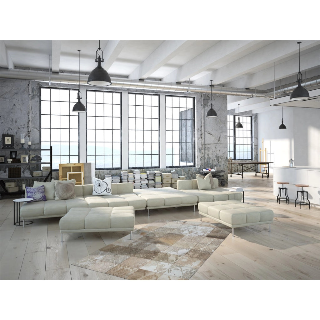 Tappeto Viper 333 Beige in Pelle e Poliestere