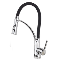 JANA | Rubinetto Gastronomia cromata girevole | da cucina in acciaio inossidabile | miscelatore ruotabile a 360° | bassa pressione 3 attacchi argento