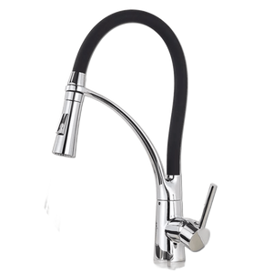 JANA | Rubinetto Gastronomia cromata girevole | da cucina in acciaio inossidabile | miscelatore ruotabile a 360° | bassa pressione 3 attacchi argento