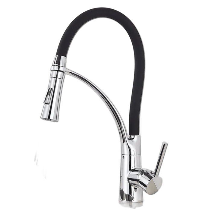 JANA | Rubinetto Gastronomia cromata girevole | da cucina in acciaio inossidabile | miscelatore ruotabile a 360° | bassa pressione 3 attacchi argento