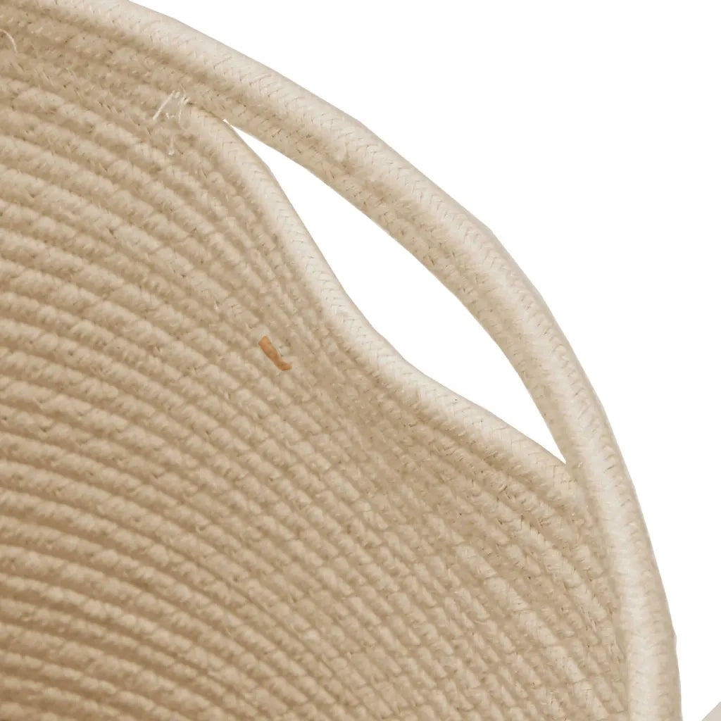 Cestino Portaoggetti con Coperchio Nero e Beige Ø37x50cm Cotone 358479