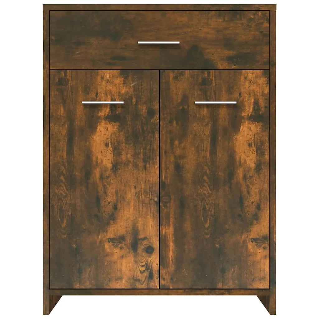 Armadietto Bagno Rovere Fumo 60x33x80 cm Legno tecnico 815663