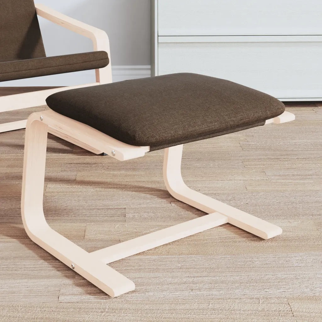 Poggiapiedi Marrone Scuro 51x41x40 cm in Tessuto 351067