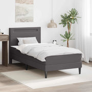 Struttura del letto con testiera-Giroletto Grigio 90 x 190 cm Similpelle 587920
