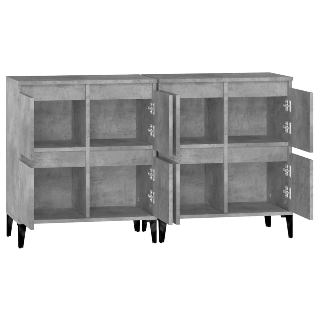 Buffet credenza cassettiera armadio mobile contenitore organizer per cucina soggiorno salotti set da 2 60 x 35 x 70 cm legno ingegnerizzato grigio 02_0036864