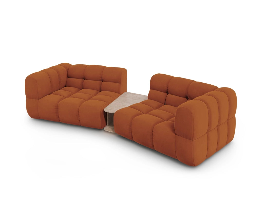 Cosmopolitan Design - Divano modulare "Sky" 2 posti in velluto terracotta 