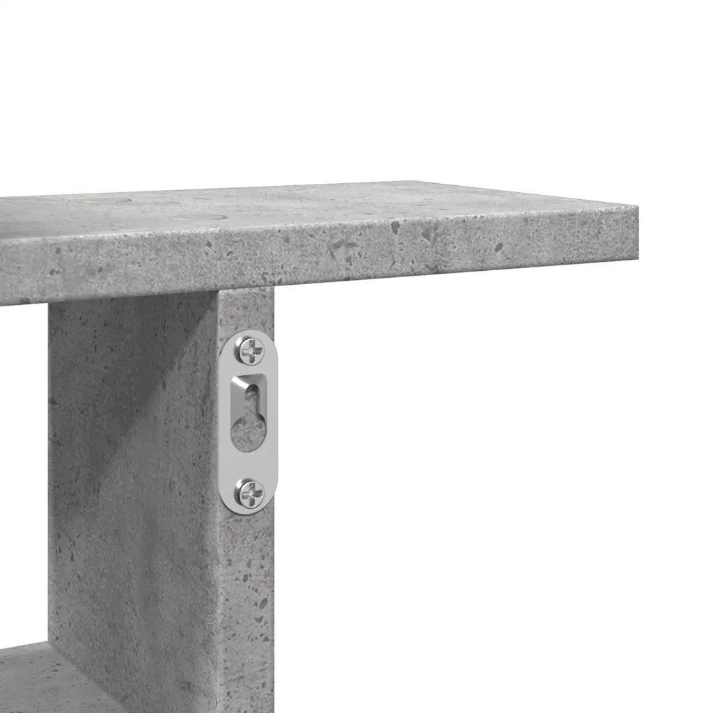 2 pz Mensole a Muro | Scaffale Parete | Ripiano a parete Grigio Cemento 50x12x50 cm in Truciolato