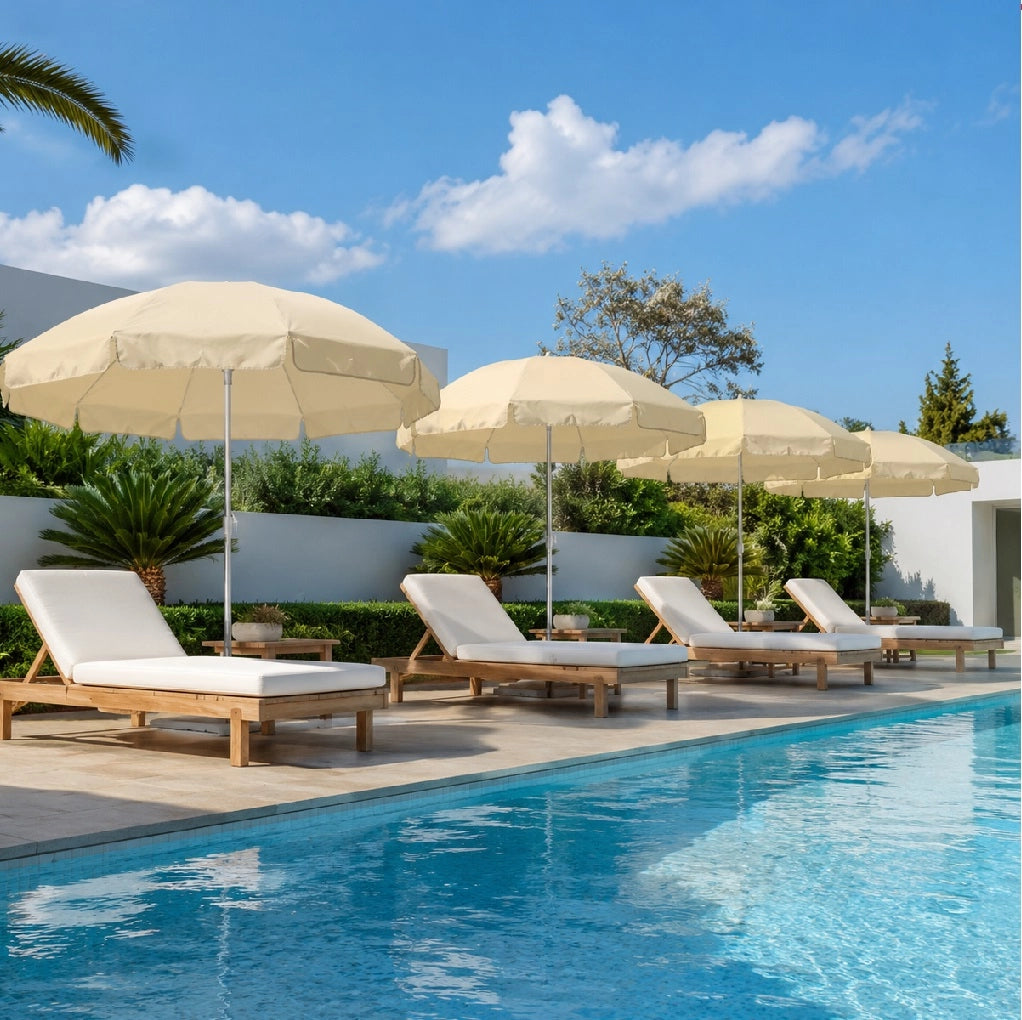 Ombrellone Mare Spiaggia 200 cm 12 Stecche Antivento Alluminio UV50+ Inclinabile Custodia