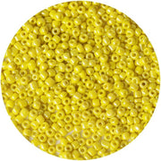 Kralen 4 mm colore pastello per collane, 6/0 per bracciali, per la creazione di accessori (perla gialla)