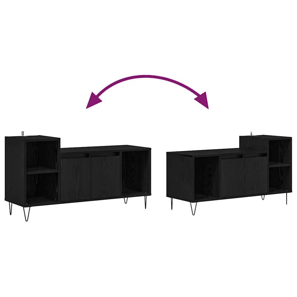 Mobile TV Rovere Nero 100 x 35 x 55 cm Legno multistrato 882722