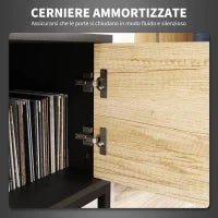 Mobile Porta TV 60" con Armadietto, 2 Cassetti e Ripiani Aperti, 140x35x45 cm, Legno Naturale