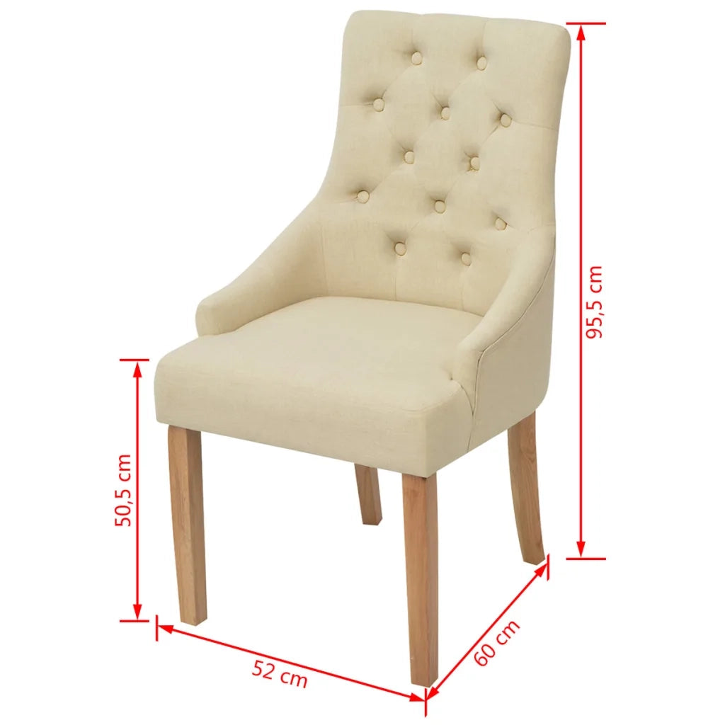 Sedie da Pranzo 4 pz Crema in Tessuto cod mxl 24745