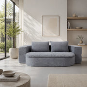 Divano letto pieghevole in flanella con schiuma ad alta densità e coperta grigio chiaro 131 × 32 × 32 cm