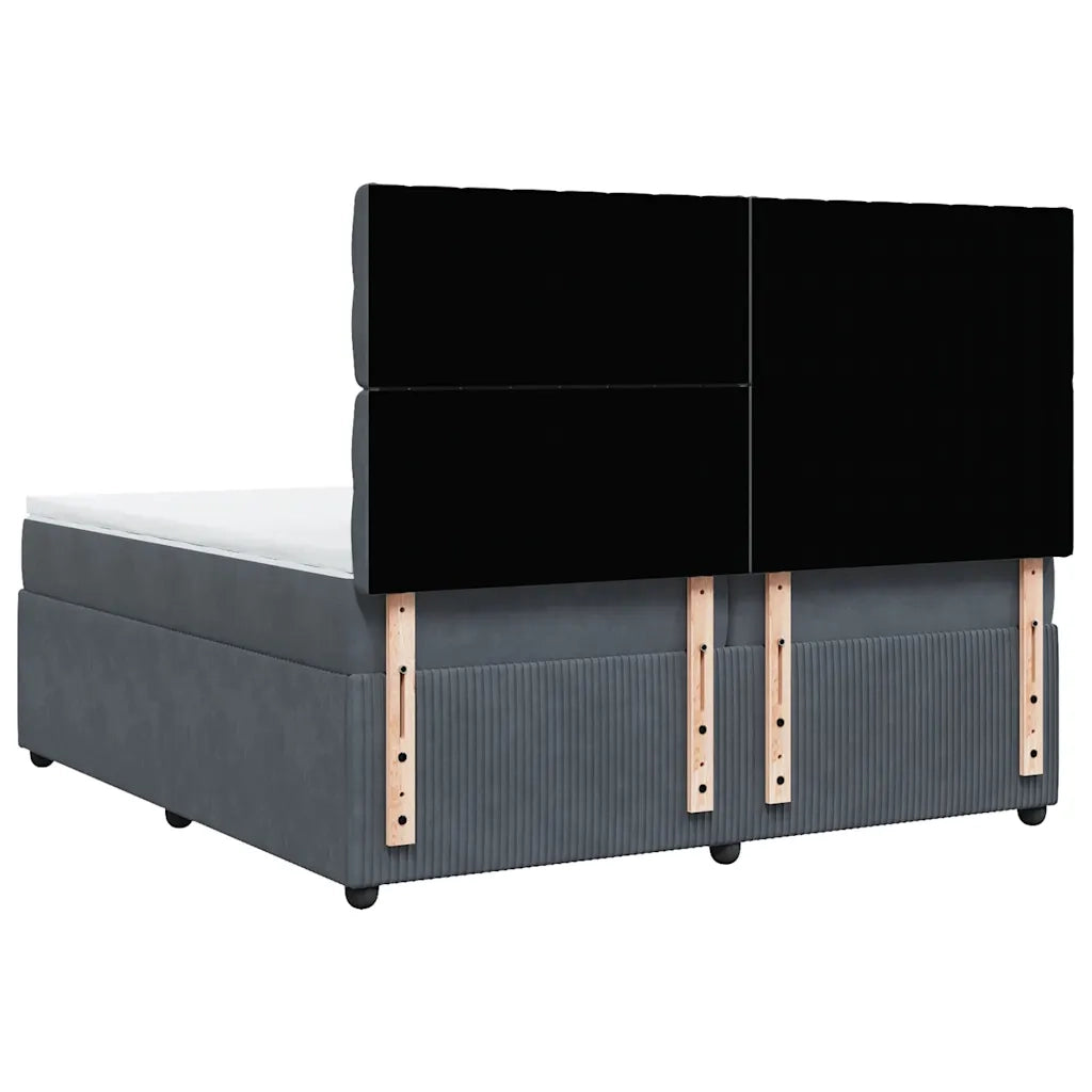 Giroletto a Molle con Materasso Grigio Scuro 200x200 cm Velluto 3294737