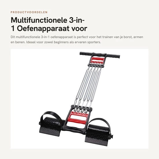 Attrezio per allenamento - Estensione del petto multifunzionale - Attrezzo per fitness - Morsa - Esercizi per la mano - Pedale elastico per piede - Acciaio carbonio - 1,5 kg - Attrezzo per fitness