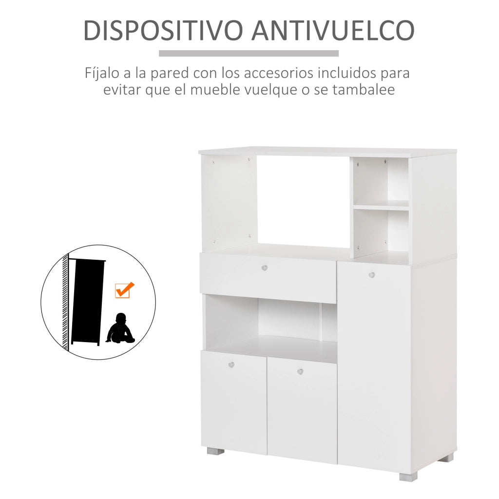 Mobile da cucina con cassetto e ante ¨C zephmum ¨C bianco 90x40x120 cm
