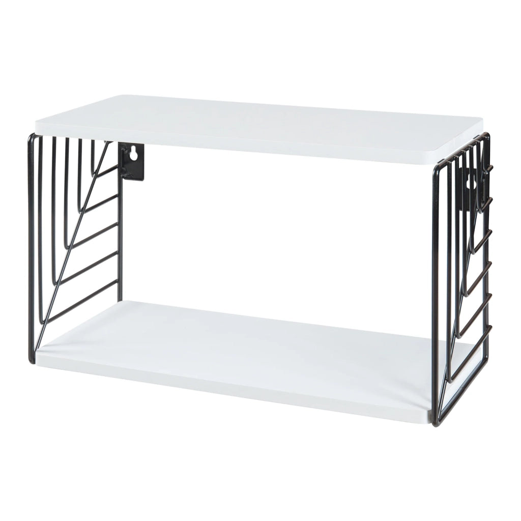 Scaffale dal design senza tempo per soggiorno/camera da letto mobiletto portaoggetti da parete 39 x 18 x 23 cm bianco 03_0011261