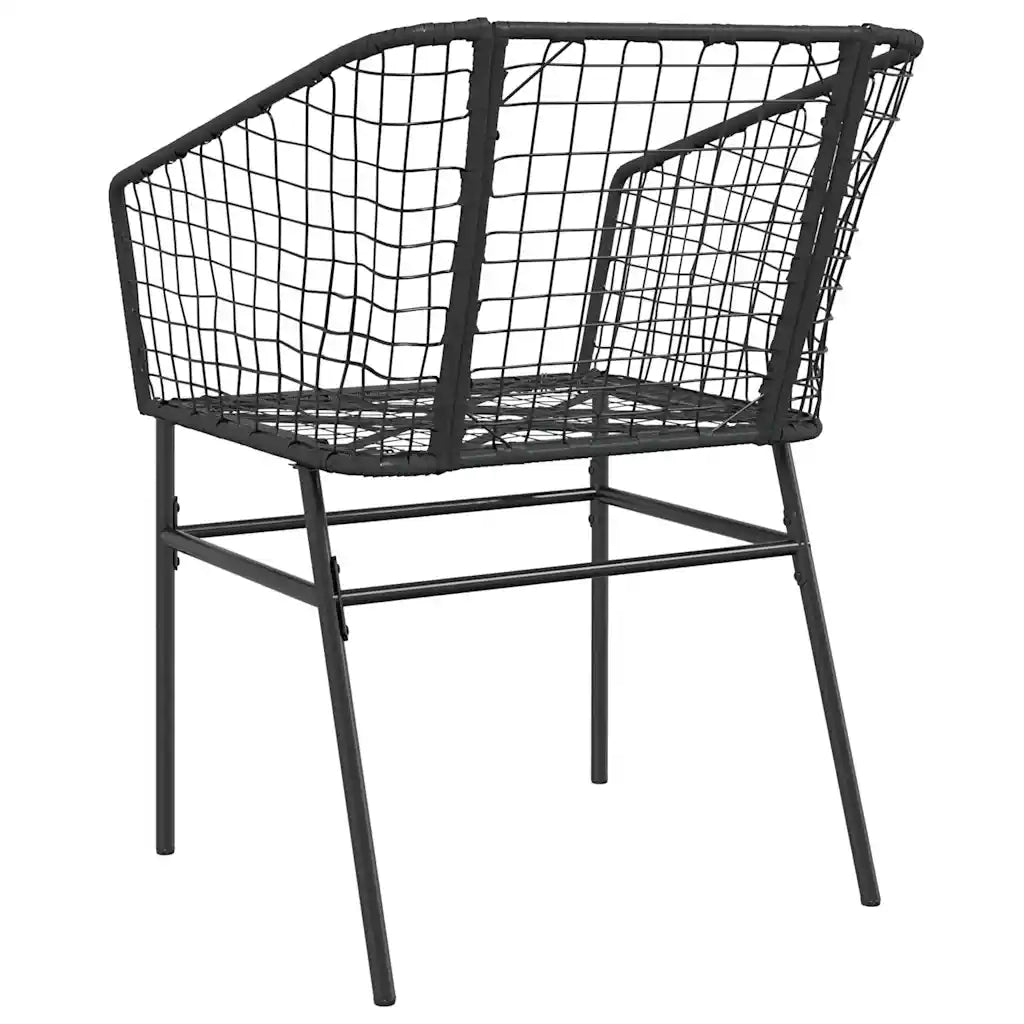 Sedie da Giardino Set 2 pz | Sedie da Esterno Polyrattan Nero