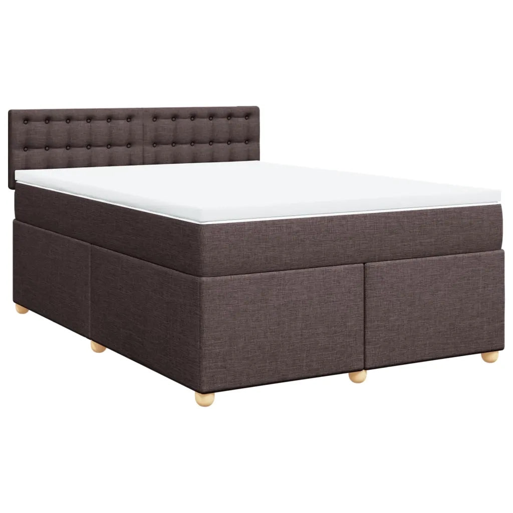 Giroletto a Molle con Materasso Marrone Scuro 140x190cm Tessuto 3286692