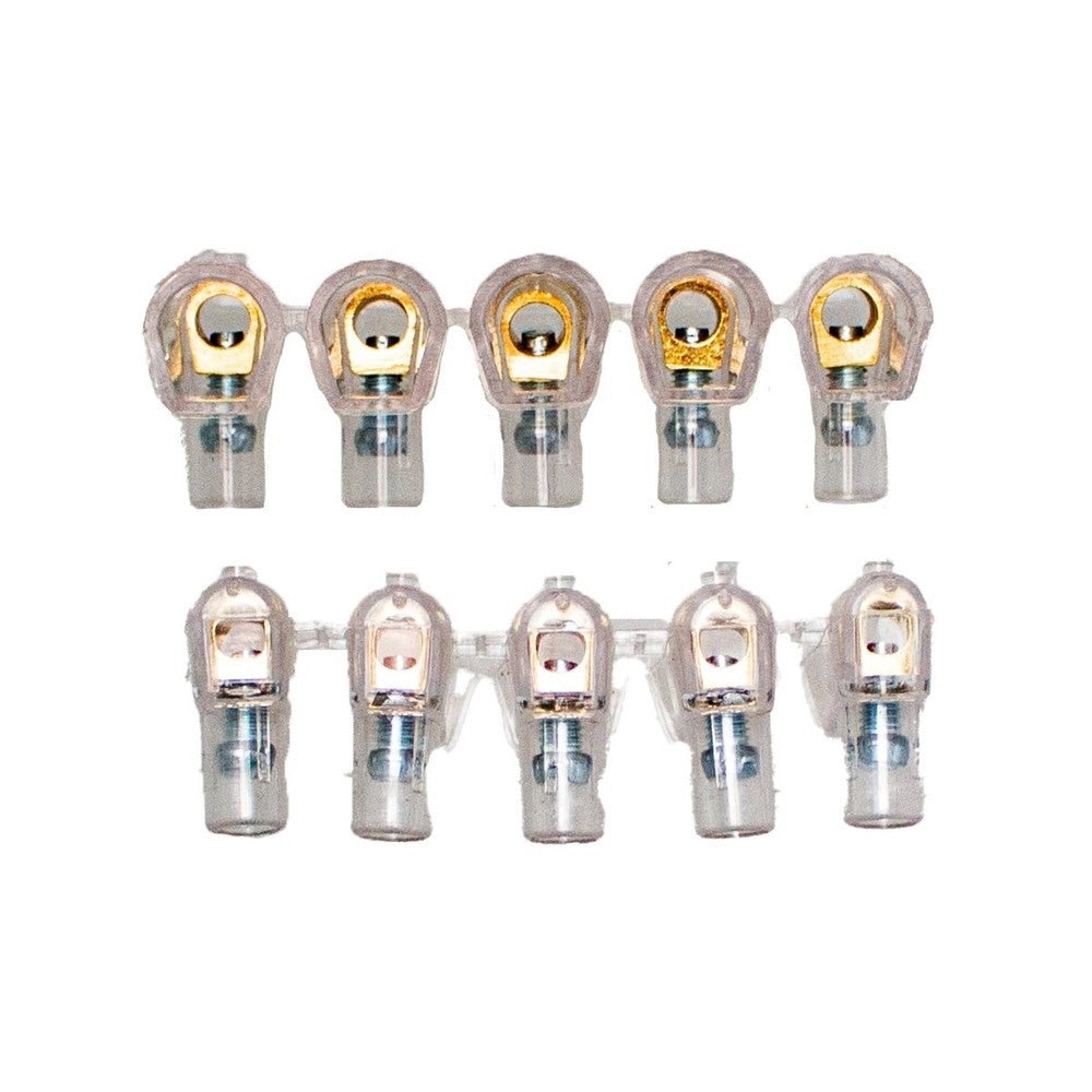 Trade Shop - Morsetti Unipolari Terminali Morsettiera 2 Stecche Da 5 Pezzi Sezione 4mm² 83318 -