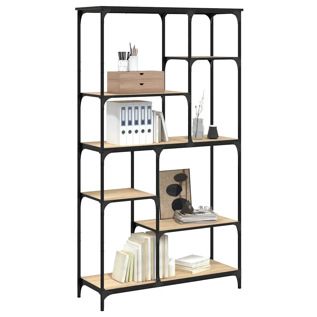 Libreria Rovere Sonoma 99x35,5x176 cm Legno Multistrato Acciaio 835410
