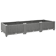 Fioriera rialzata per piante fiori terrazza giardino 120 x 40 x 23 cm polipropilene grigio 02_0039197