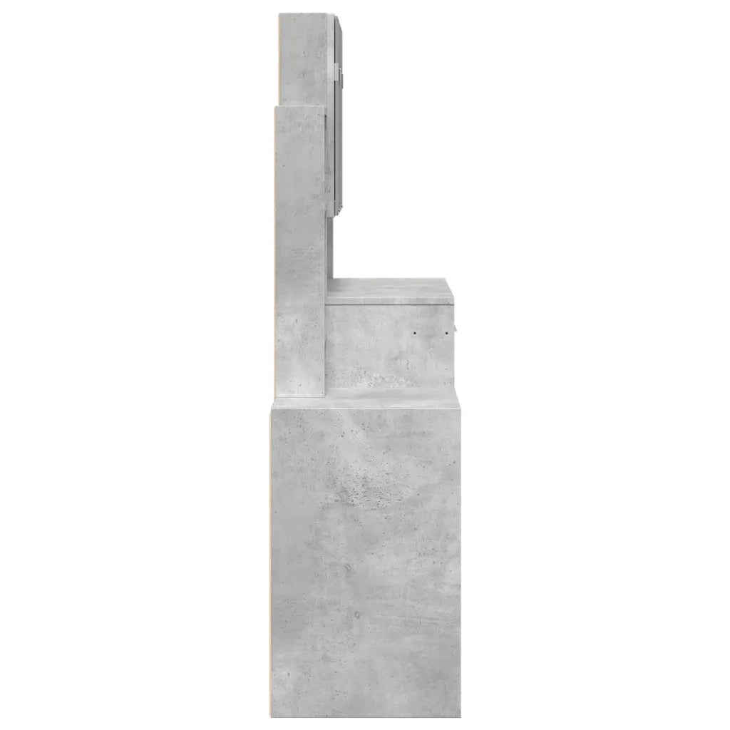 Toeletta con Armadietto Grigio Cemento 80x35x132 cm