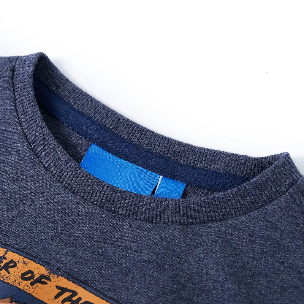 Maglietta da Bambino Maniche Lunghe Blu Scuro Mélange 128 12942