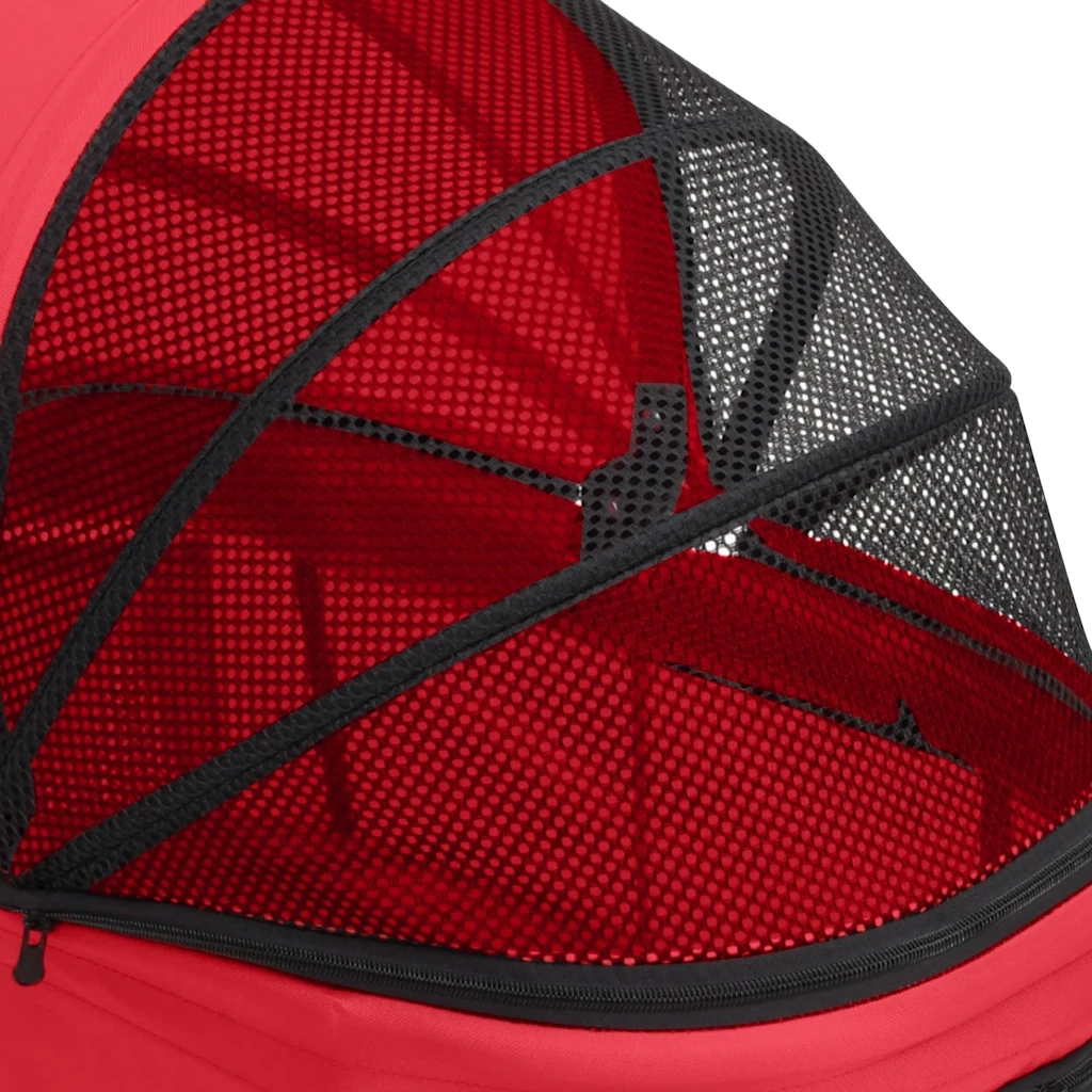 Passeggino Cani Pieghevole 2 Livelli Rosso 83x48x97cm Tessuto CFW2563721
