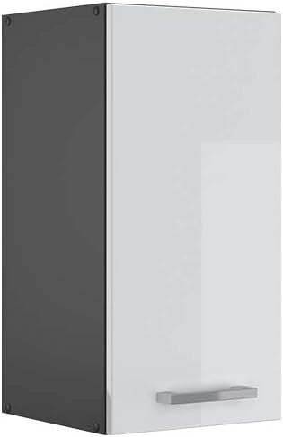 Pensile da cucina R-Line, Bianco lucido, 30 cm, per la libera combinazione all'interno di sistemi cucina modulari
