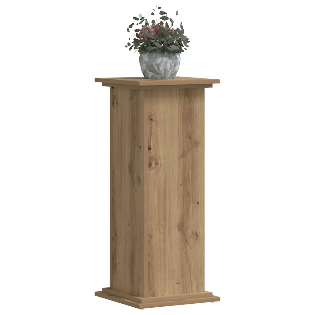 Supporto per Piante Rovere Artigianale 33x33x80 cm Multistrato 852977