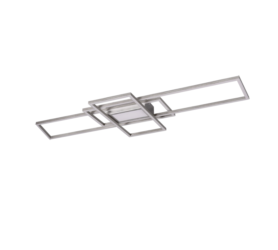 Plafoniera LED 3 rettangoli, metallo, acciaio satinato, L 105 cm, Irvine