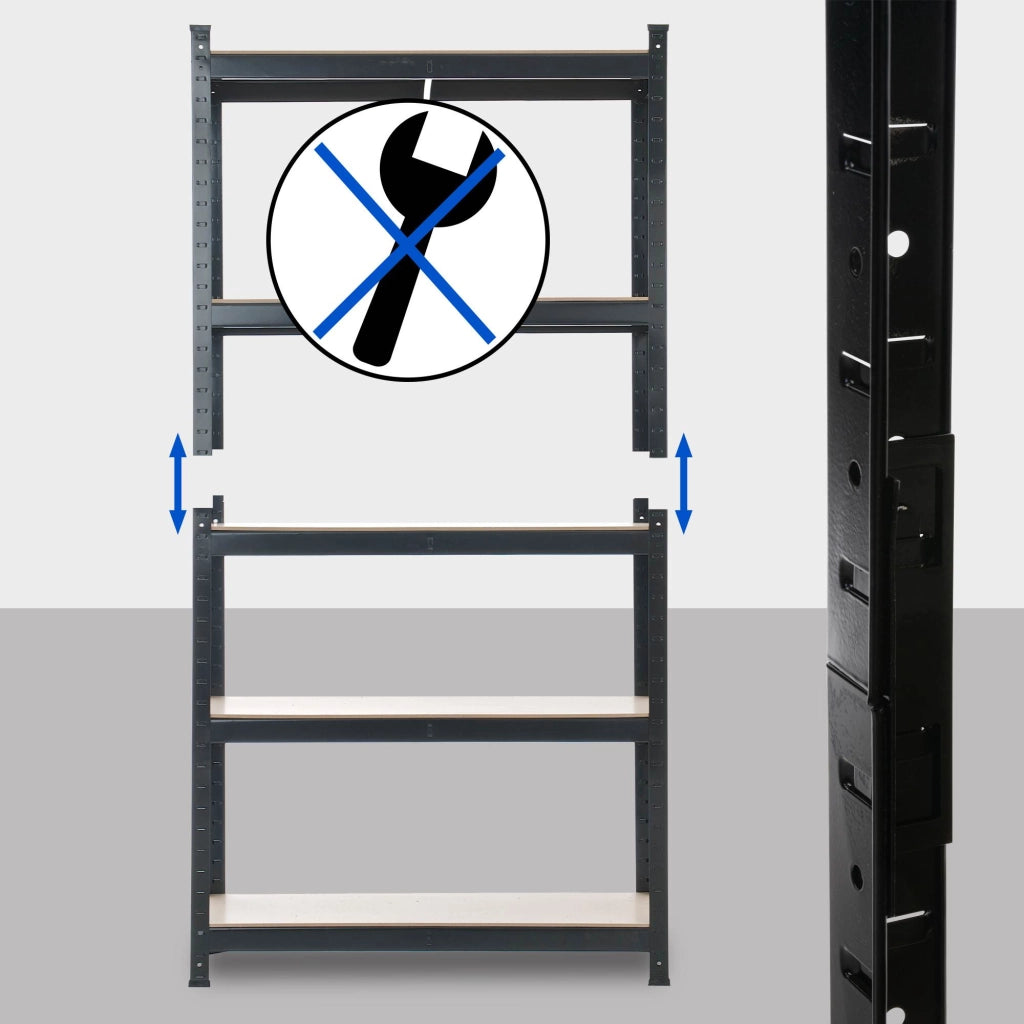 Scaffale Magazzino Alta Portata 875 Kg nero,90x40x180 cm