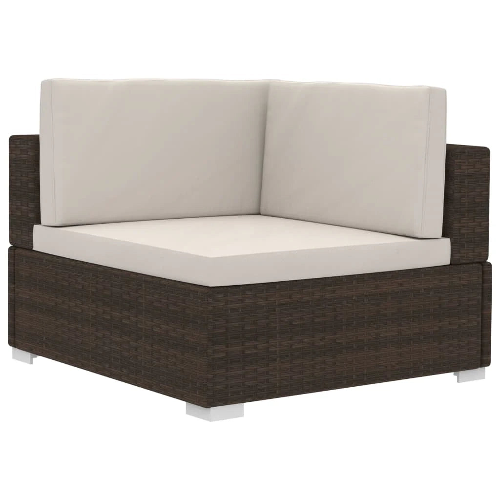 Set di mobili da giardino mobili da esterno set da 3 pezzi con cuscini resina intrecciata marrone 02_0016003