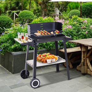 Barbecue a Carbone Carbonella Picnic Altezza Regolabile Nero 87x45x83 cm