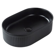 Lavandino da appoggio in ceramica nera 490 x 310 mm opaco Lavandino da bagno rettangolare stile moderno