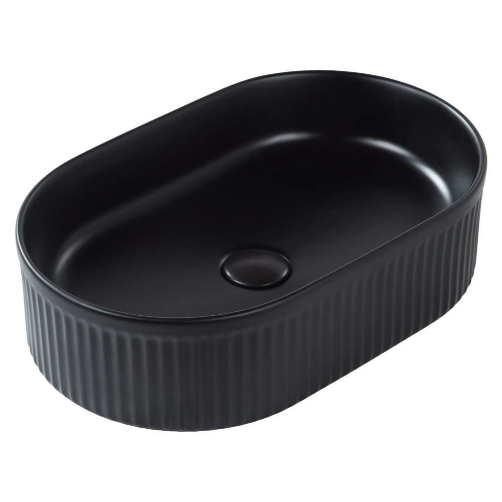 Lavandino da appoggio in ceramica nera 490 x 310 mm opaco Lavandino da bagno rettangolare stile moderno