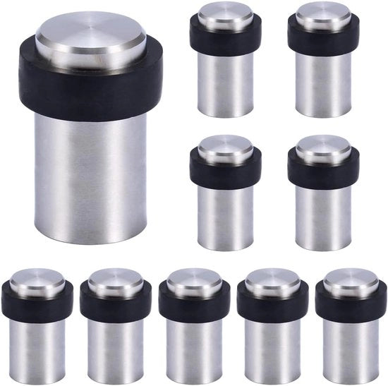 Stopper per porta cilindrica - set da 10 - acciaio inossidabile - 6cm