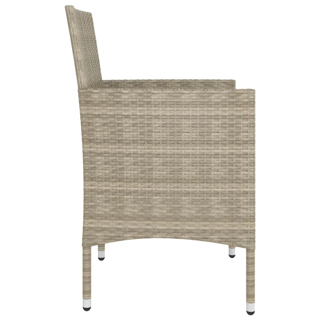 Set Sedie da Giardino con Poggiapiedi 4 pz in Polyrattan Beige 310612
