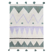 Tappeto per cameretta con motivo astratto e nappe multicolore 140 x 200 cm camera per bambini nursery soggiorno