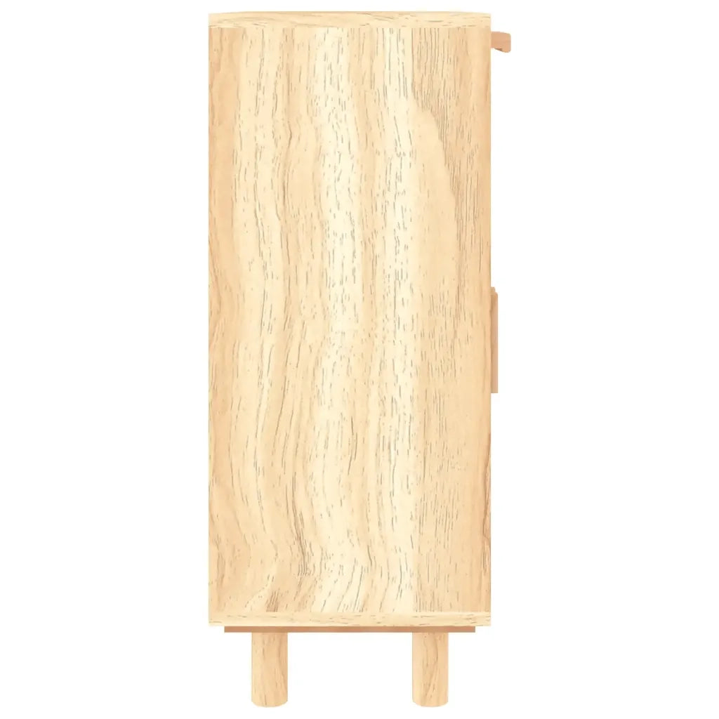 Credenza Marrone 60x30x75cm Legno Massello Pino Rattan Naturale 345638
